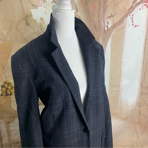 NEW THEORY Windowpane Navy Dover Tech Blazer - Picture 6 of 13